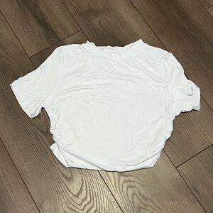 HALARA White Short Sleeve Cropped Tee